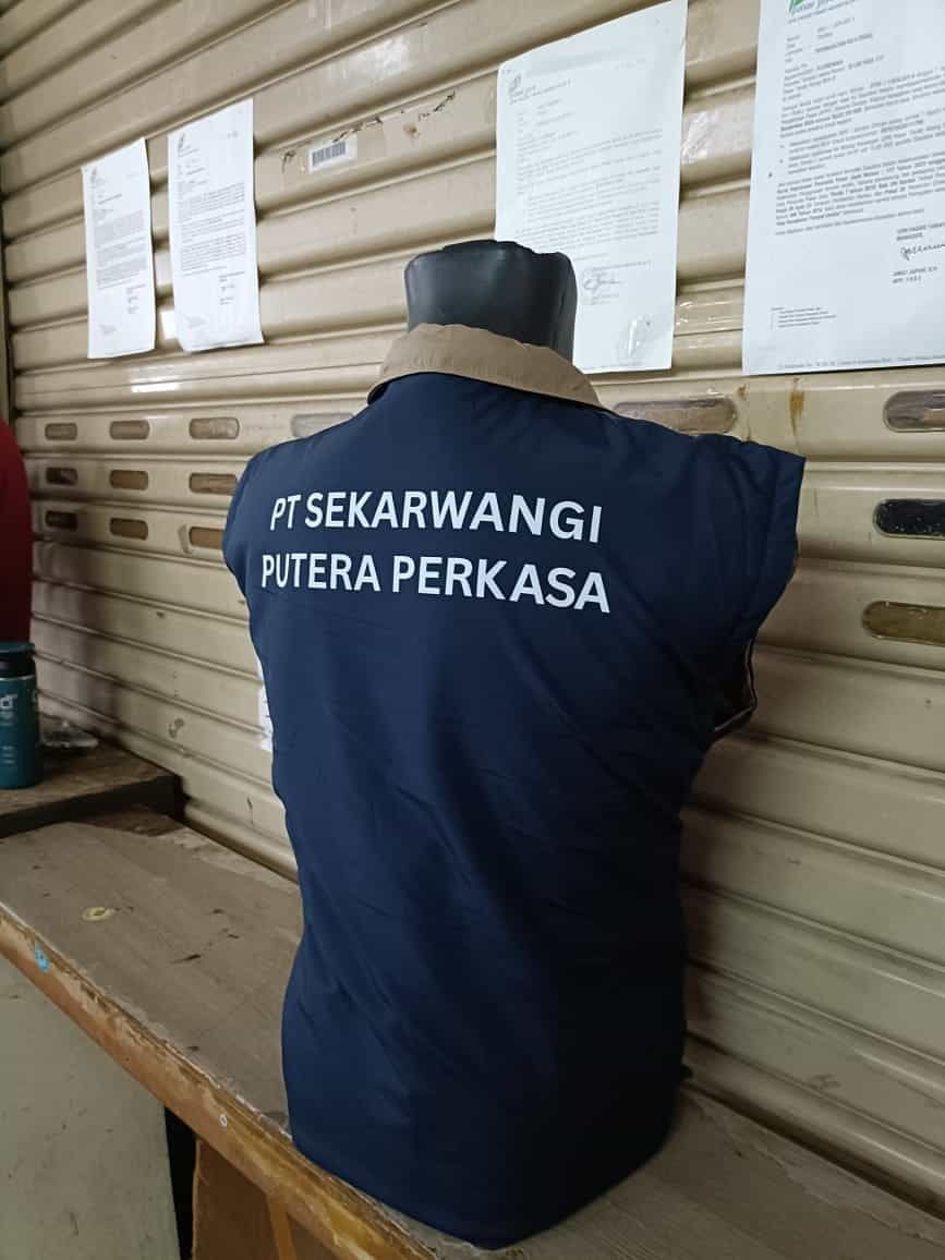 Rompi vest korporat custom PT Sekar Wangi - konveksi Bandung