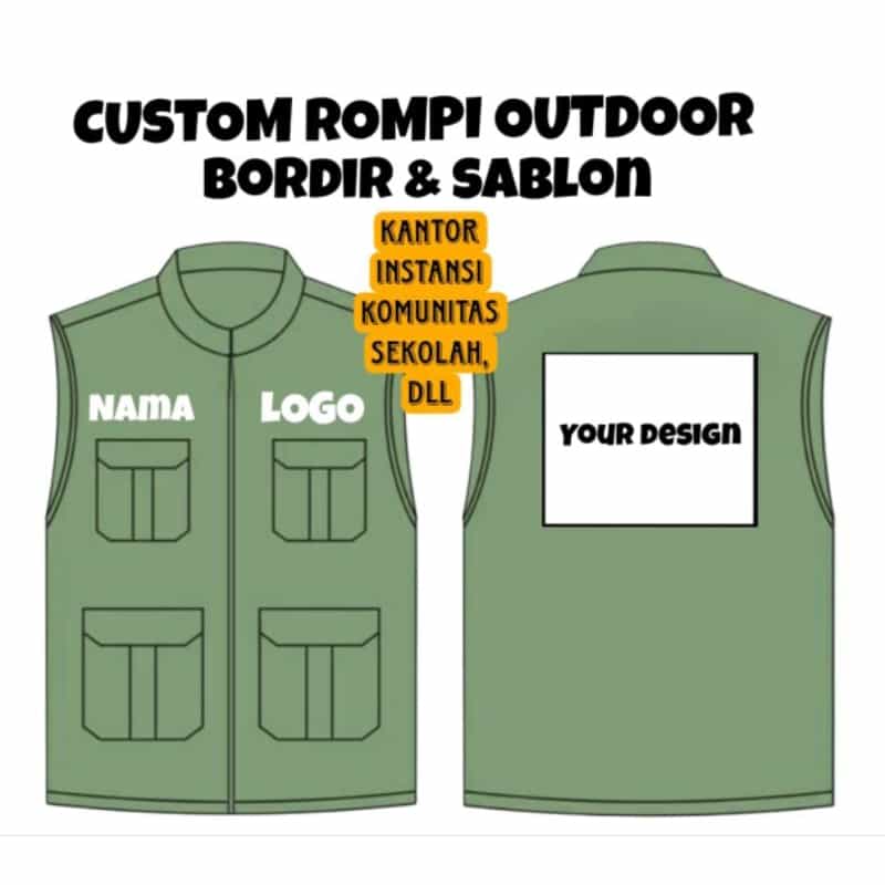 Rompi Parasut Tactikal Custom Bordir & Sablon custom Bandung - Termik Outdoor